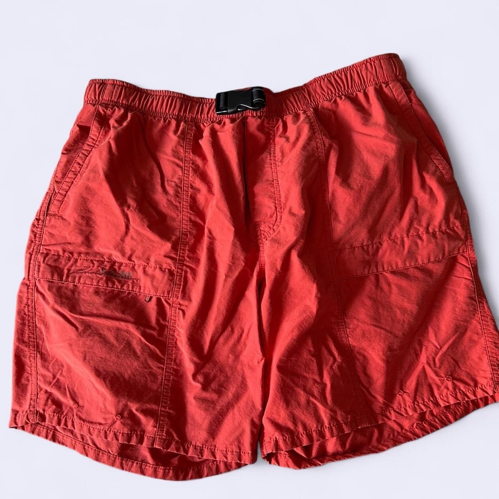 Men's Red Nylon Swim Shorts